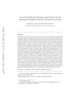 A novel classification-selection approach for the self updating of
  template-based face recognition systems