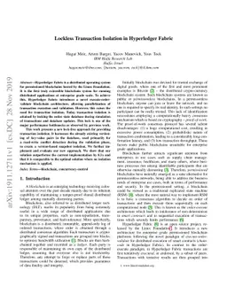 Lockless Transaction Isolation in Hyperledger Fabric