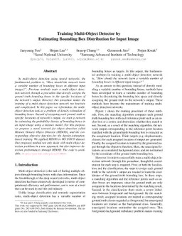 Training Multi-Object Detector by Estimating Bounding Box Distribution
  for Input Image