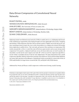 Data-Driven Compression of Convolutional Neural Networks