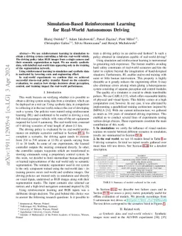 Simulation-based reinforcement learning for real-world autonomous
  driving