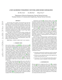 J-Net: Randomly weighted U-Net for audio source separation