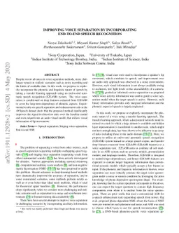 Improving Voice Separation by Incorporating End-to-end Speech
  Recognition