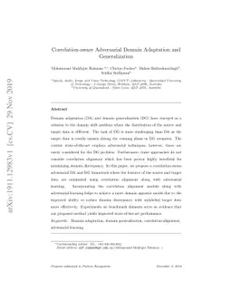 Correlation-aware Adversarial Domain Adaptation and Generalization