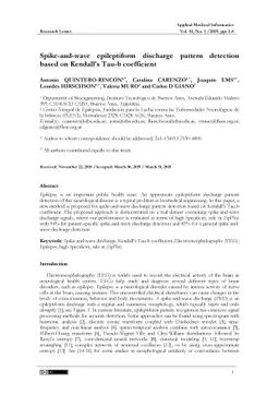 Spike-and-wave epileptiform discharge pattern detection based on
  Kendall's Tau-b coefficient