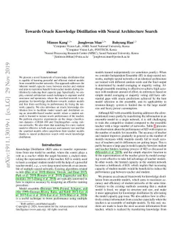 Towards Oracle Knowledge Distillation with Neural Architecture Search