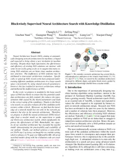 Blockwisely Supervised Neural Architecture Search with Knowledge
  Distillation