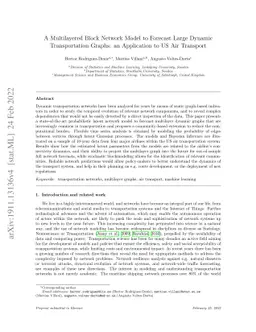 A Multilayered Block Network Model to Forecast Large Dynamic
  Transportation Graphs: an Application to US Air Transport