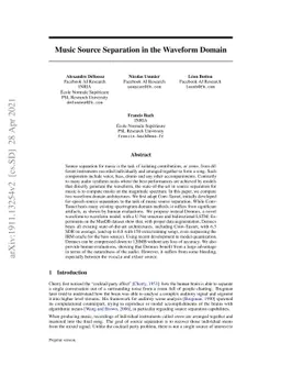 Music Source Separation in the Waveform Domain