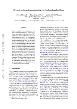 Deconstructing and reconstructing word embedding algorithms