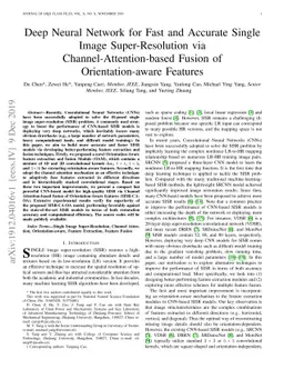 Deep Neural Network for Fast and Accurate Single Image Super-Resolution
  via Channel-Attention-based Fusion of Orientation-aware Features