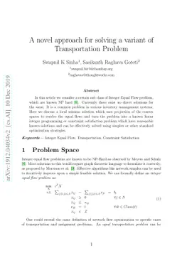 Novel Approach for Solving a Variant of Equal Flow Problem