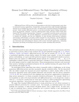 Element Level Differential Privacy: The Right Granularity of Privacy