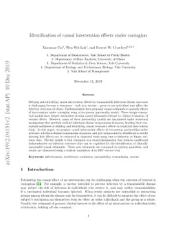 Identification of causal intervention effects under contagion