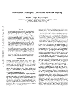Reinforcement Learning with Convolutional Reservoir Computing