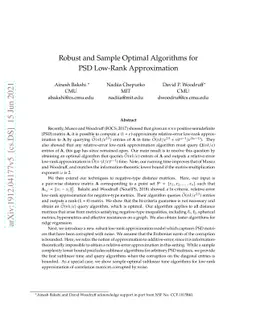 Robust and Sample Optimal Algorithms for PSD Low-Rank Approximation
