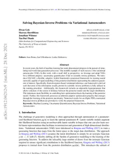 Solving Bayesian Inverse Problems via Variational Autoencoders