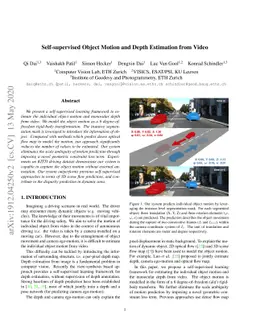 Self-supervised Object Motion and Depth Estimation from Video