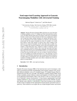 Semi-supervised Learning Approach to Generate Neuroimaging Modalities
  with Adversarial Training