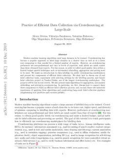 Practice of Efficient Data Collection via Crowdsourcing at Large-Scale