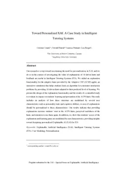 Toward Personalized XAI: A Case Study in Intelligent Tutoring Systems