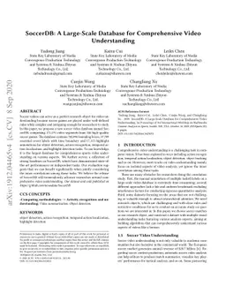 SoccerDB: A Large-Scale Database for Comprehensive Video Understanding