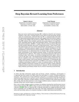 Deep Bayesian Reward Learning from Preferences