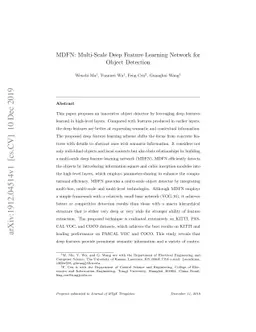 MDFN: Multi-Scale Deep Feature Learning Network for Object Detection