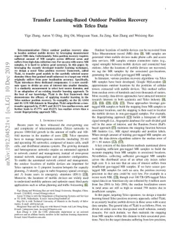 Transfer Learning-Based Outdoor Position Recovery with Telco Data