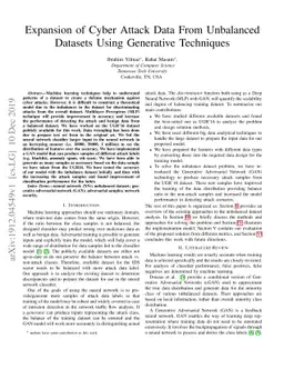 Expansion of Cyber Attack Data From Unbalanced Datasets Using Generative
  Techniques