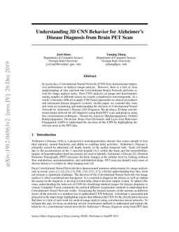 Understanding 3D CNN Behavior for Alzheimer's Disease Diagnosis from
  Brain PET Scan