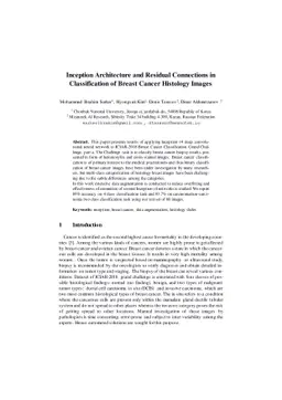Inception Architecture and Residual Connections in Classification of
  Breast Cancer Histology Images