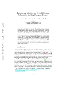 Introducing MANtIS: a novel Multi-Domain Information Seeking Dialogues
  Dataset