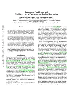 Transparent Classification with Multilayer Logical Perceptrons and
  Random Binarization