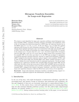 Histogram Transform Ensembles for Large-scale Regression