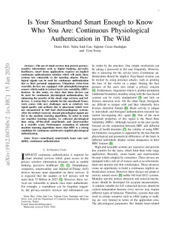 Is Your Smartband Smart Enough to Know Who You Are: Continuous
  Physiological Authentication in The Wild