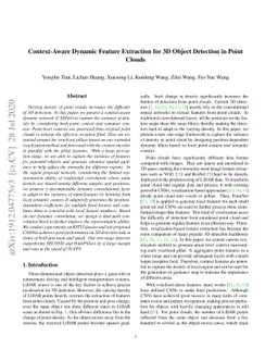 Context-Aware Dynamic Feature Extraction for 3D Object Detection in
  Point Clouds