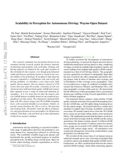 Scalability in Perception for Autonomous Driving: Waymo Open Dataset