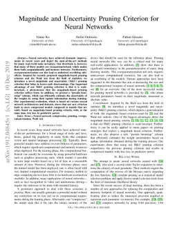 Magnitude and Uncertainty Pruning Criterion for Neural Networks