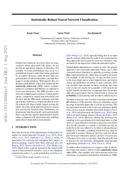 Statistically Robust Neural Network Classification