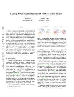 Learning Domain Adaptive Features with Unlabeled Domain Bridges