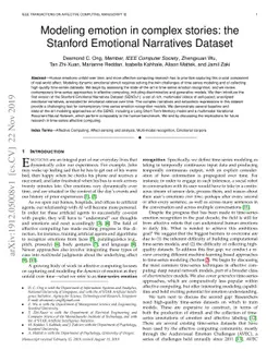 Modeling emotion in complex stories: the Stanford Emotional Narratives
  Dataset