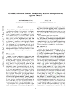 Hybrid Style Siamese Network: Incorporating style loss in complementary
  apparels retrieval