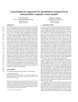 A psychophysics approach for quantitative comparison of interpretable
  computer vision models