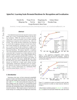 SpineNet: Learning Scale-Permuted Backbone for Recognition and
  Localization