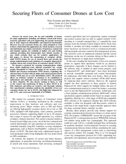 Securing Fleets of Consumer Drones at Low Cost