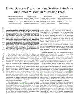 Event Outcome Prediction using Sentiment Analysis and Crowd Wisdom in
  Microblog Feeds