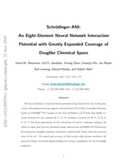 Schrödinger-ANI: An Eight-Element Neural Network Interaction Potential
  with Greatly Expanded Coverage of Druglike Chemical Space