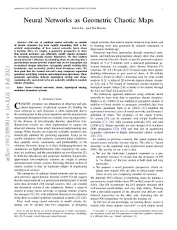 Neural Networks as Geometric Chaotic Maps