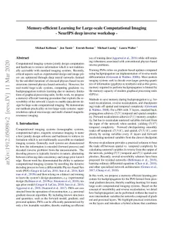 Memory-efficient Learning for Large-scale Computational Imaging --
  NeurIPS deep inverse workshop